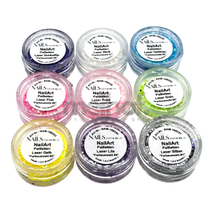NAM24 Nailart Glitter Pailetten Laser | Abverkauf Mix Set 9-teilig